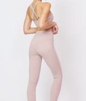 [Peaches active] Polycra Leggings (Rose) - เลคกิ้งสีชมพูอ่อน / กางเกงออกกำลังกาย กางเกงกีฬา