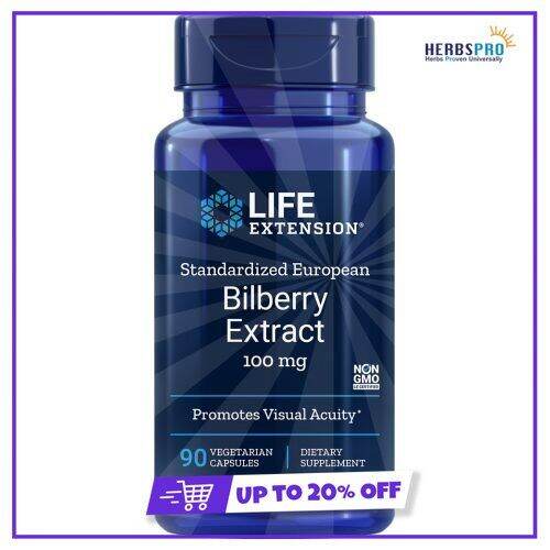 Life Extension Bilberry Extract, 100 MG, 90 Veg Caps Lazada
