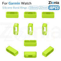 Zionia 10PCS ผิว 18 มม. 22 มม. ซิลิโคนอ่อนแหวน Fastener แหวนห่วงความปลอดภัยสำหรับ Garmin Forerunner 265 265S 255 255S Music Vivoactive 4/4S Venu 2/2S/3/3S Vivomove 3S Rey Captain Marvel First Avenger ซิลิโคนเปลี่ยนสายนาฬิกา Keeper