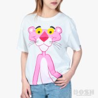 COD hjzfk0 DOSH WOMENS CROPPED TOPS PINK PANTHER เสื้อยืดทรงครอปหลวม ผู้หญิง 9DPPWT1004-DPPWT1004-OW