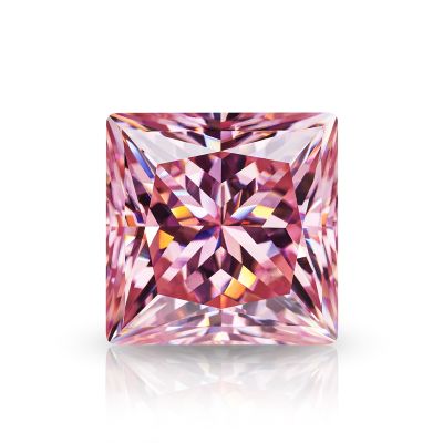 Pink Princess Cut Moissanite Stone 3ct D Color Gemstone Loose Gemstones Passed Diamond Tester GRA Certificate Ring Material