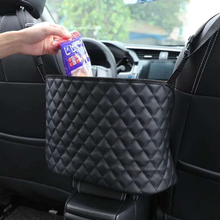 【AnnCar】PU leather Car Handbag Holder Black Leather Seat Back