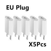 อะแดปเตอร์สำหรับเดินทาง USB 5V 1A ชาร์จเหมาะสำหรับ Apple XS Max XS XR X SE 2020 8 7 6S 5 S 4S สายสเตอริโอ EU