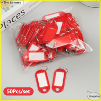 [The Bakerry] 50pcs พวงกุญแจที่มีสีสันป้ายแท็กรหัสชื่อโทรหมายเลขเครื่องหมายแท็กแท็กสัมภาระ