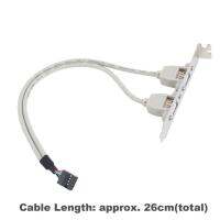 2-Port USB2.0เมนบอร์ดแผงด้านหลังตัวยึดส่วนขยายโฮสต์อะแดปเตอร์ QT