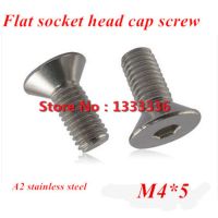 200pcs M4x5 DIN7991 304 Stainless steel Flat (Countersunk) Head Drive Hexagon Socket Cap Screw Bolt