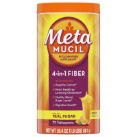 Metamucil 4-in-1 Fiber Psyllium Fiber Supplement Orange 30.4 oz (861 G) ไฟเบอร์คุณภาพจาก Meta Mucil