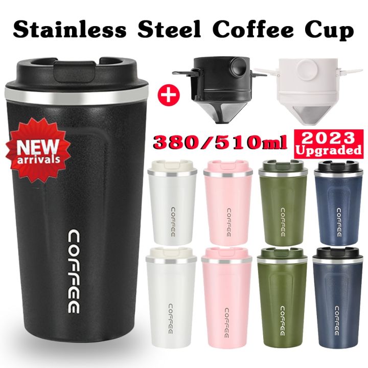380/510ml Stainless Steel Coffee Mug Leak-proof Thermos Travel Water Bottle