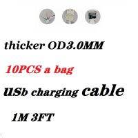 20PCS thick OD3.0mm 20pcs/lot USB Charger Data Sync Cable Cords charger For Phone 6 6s plus 5s 7 8 for tablet PC for new system