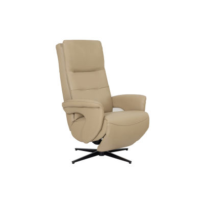 Modernform Recliner รุ่น Ceasar เก้าอี้ปรับนอน หนังแท้ สีน้ำตาลอัลมอนด์ พร้อมพอร์ทต่อ USB