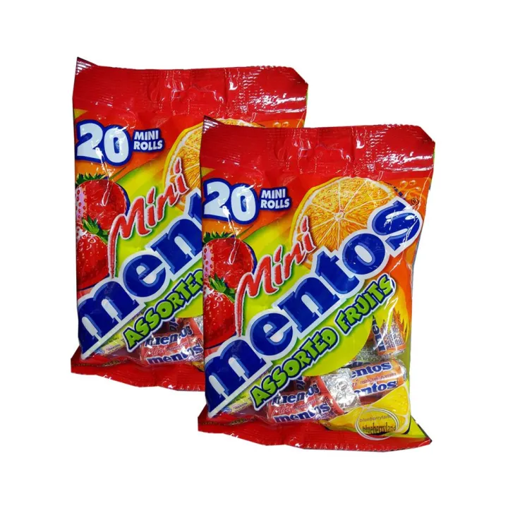 Mentos Mini Rolls Assorted Fruits 2 Pack (20's per pack) | Lazada PH