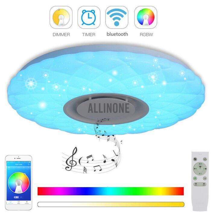 โคมไฟลําโพงบลูทูธ-50w-led-flush-mount-รีโมทควบคุม