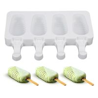 【cw】 Mold Maker Hole Food Grade Silicone Pop Popsicle With Sticks Dessert