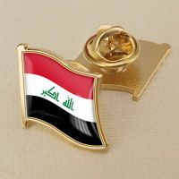 Iraq Iraqi National Flag Crystal Resin Drop Badge Brooch Flag Badges of All Countries in the World All-metal Brooch Copper Brooch Collection