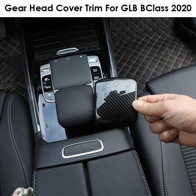 Car Carbon Fiber Center Control Armrest Box Head Cover Gear Head Cover Trim for B Class 2020