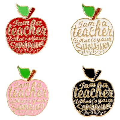 【CW】 4 Colors Fruit Enamel Pins I A TEACHER Brooch Custom Lapel Badge Jewelry