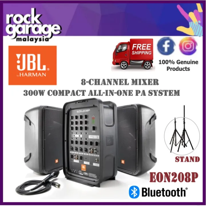 JBL EON208P 300W Compact Allinone PA System with FREE Speaker and Mic