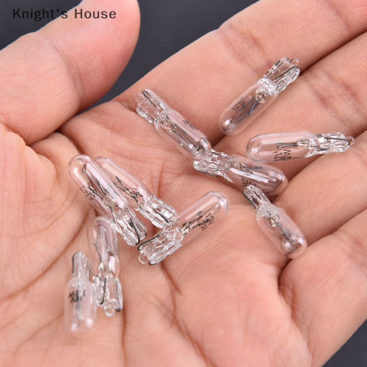 knights-house-10pcs-12v-1-2w-t5หลอดไฟกระจกแดชบอร์ดแผงหน้าปัดเบรคหลอดไฟ