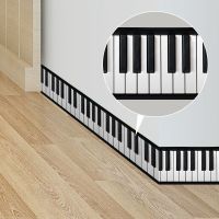 Piano Keyboard Wall Sticker Waist Line Living Room Kitchen Decoration Adhesive Waterproof Wallpaper Art Mural Decals 200cmx10cm