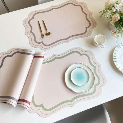 Insulation Mat Anti Scalding Table Mat Senior Light Luxury Waterproof Originality Leather Meal Mat Tableware Mat