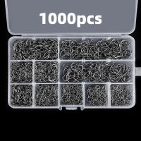 ；。‘【 1000 PCS Fishing Hooks Set High Carbon Steel Barbed Fishhooks For Saltwater Freshwater Fishing Gear