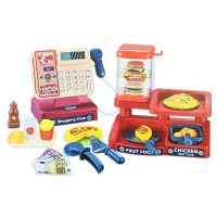 Supermarket Cash Register Game Pretend Play Toy Electric Puzzle Play Toy House Miniature Food Calculation Girl Toy Kids Gift