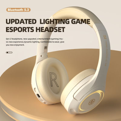 2022 Gaming Bluetooth Headphones Over Ear Earphones For PC Computer Game Bass Stereo Headset With Microphone LED Light