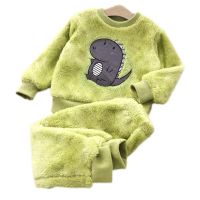 2022 Winter Kids Pajamas Sets Warm Pyjamas Boys Girls Cartoons Sleepwear Flannel Fleece Baby Toddler Child Home Clothes Suit1-6Y