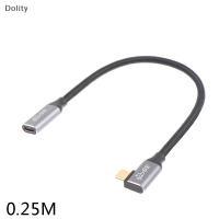 Dolity สายชาร์จข้อมูล100W ชนิด C ชนิด USB 3.1ตัวเมียกับตัวผู้ต่อ USB-C