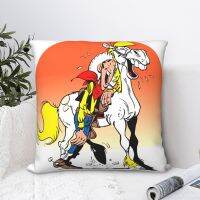 Happy Polyester Cushion Cover Lucky Luke Joe Dalton Adventure Cartoon For Bedroom Car Decorative Soft Pillow Cover