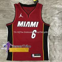 ❐▤ 2021-22 NBA Basketball Mens Jersey Miami Heat 6 LeBron James Jerseys Red