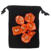 FOO Colour 7 piece polyhedral set cloud drop translucent teal rpg dnd with dice bag