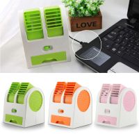 Mini Small Fan Cooling เดสก์ท็อปแบบพกพา Dual Bladeless Air Conditioner USB NEW