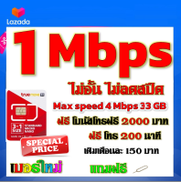 ✅โปรเทพ 1 mbps ไม่อั้นไม่ลดสปีด Max speed 4 mbps มีโทรฟรีทุกเครือข่ายโบนัส2000+200นาที แถมฟรีเข็มจิ้มซิม✅