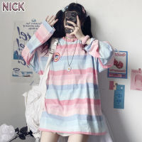 เสื้อยืดแขนยาวลายทางของผู้หญิง NICK Design Sense