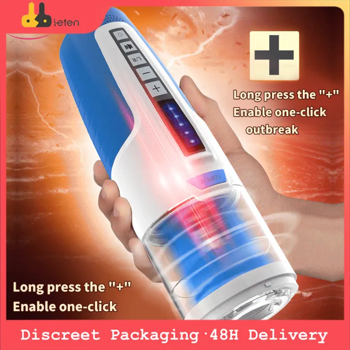 Leten Sex Toy For Male， Male Telescopic Automatic Piston Masturbator Rotating Telescopic Voice