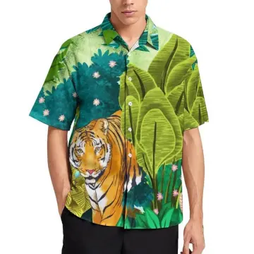 Geometric Tiger Hawaiian Shirt For