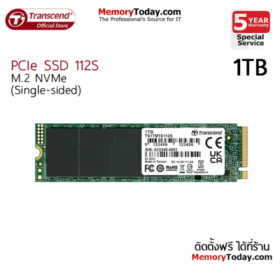 Transcend PCIe M.2 NVMe SSD 112S 1TB Single-Sided (TS1TMTE112S)