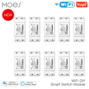 MOES DIY Bluetooth Wi-Fi Smart Light Switch Timer Smart Life APP Wireless  Remote Control Works with Alexa Google Home