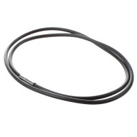 3mm Black Rubber Cord Necklace with Stainless Steel Closure - 24 Inch