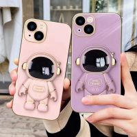 YY CASE  3D Spaceman พับขาตั้งนักบินอวกาศสำหรับ Samsung A52 A52S A22 A23 A13 A73 5G  A53 5G A03 A02S A03S A33  Electroplate ซิลิโคนสแควร์ด้านหลังเคสคลุม