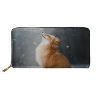 3D Fox Animal Printing PU Women Wallet Travel Leather Coin Purse for Money Phone Bags Zipper Female Card Holder Portmonee