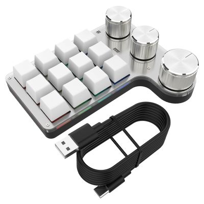 1Set Volume Button Knob Programming Macro Gaming Hotswap Keypad 12 Key USB Custom Keyboard