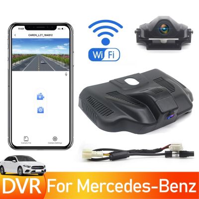 ใหม่! ° 170ที่บันทึกการขับรถ DVR ในรถยนต์ Wi-Fi 4K UHD 2160P สำหรับ Mercedes-Benz EQA EQA300 4MATIC 2022 2023กล้องหน้าและหลังลูกเบี้ยว