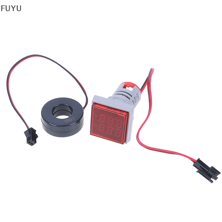 fuyu-digital-led-dual-display-voltmeter-meter-เครื่องวัดแรงดันไฟฟ้า-ac-60-500v-0-100a