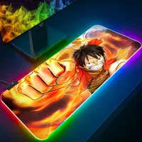 ♕▤ Anime one piece Luffy Zoro RGB Pc Gamer Keyboard Mouse Pad Mousepad LED Glowing Mouse Mats Rubber Gaming Computer Mausepad