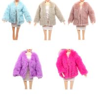 1PC Multicolor Long Sleeve Soft Fur Coat Tops Dress Winter Warm Casual Wear Accessories Clothes for 29CM Doll Kids Toy