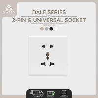 *New Arrival* White Matte Minimal Style [SAHN] 2 Pin &amp; Universal Socket ปลั๊ก เต้ารับ 2 รูและ 3 รู รุ่น Dale (D11)  สีขาวแมตช์ ดีไซน์สวยงาม และทันสมัย สไตล์มินิมอล