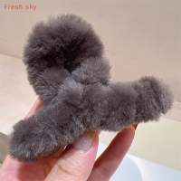 Fresh sky กิ๊บหนีบผมทรงใหญ่ทำจากผ้ากำมะหยี่ขนยาว