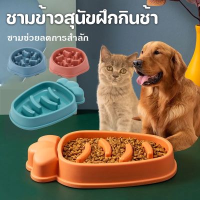 【Smilewil】️️ชามอาหารสัตว์เลี้ยง ชามอาหารฝึกให้ทานช้าลง ชามช่วยลดการสำลัก ชามลดการกินไว สุนัขและแมว